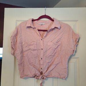 Pink Button-Up Women's Top